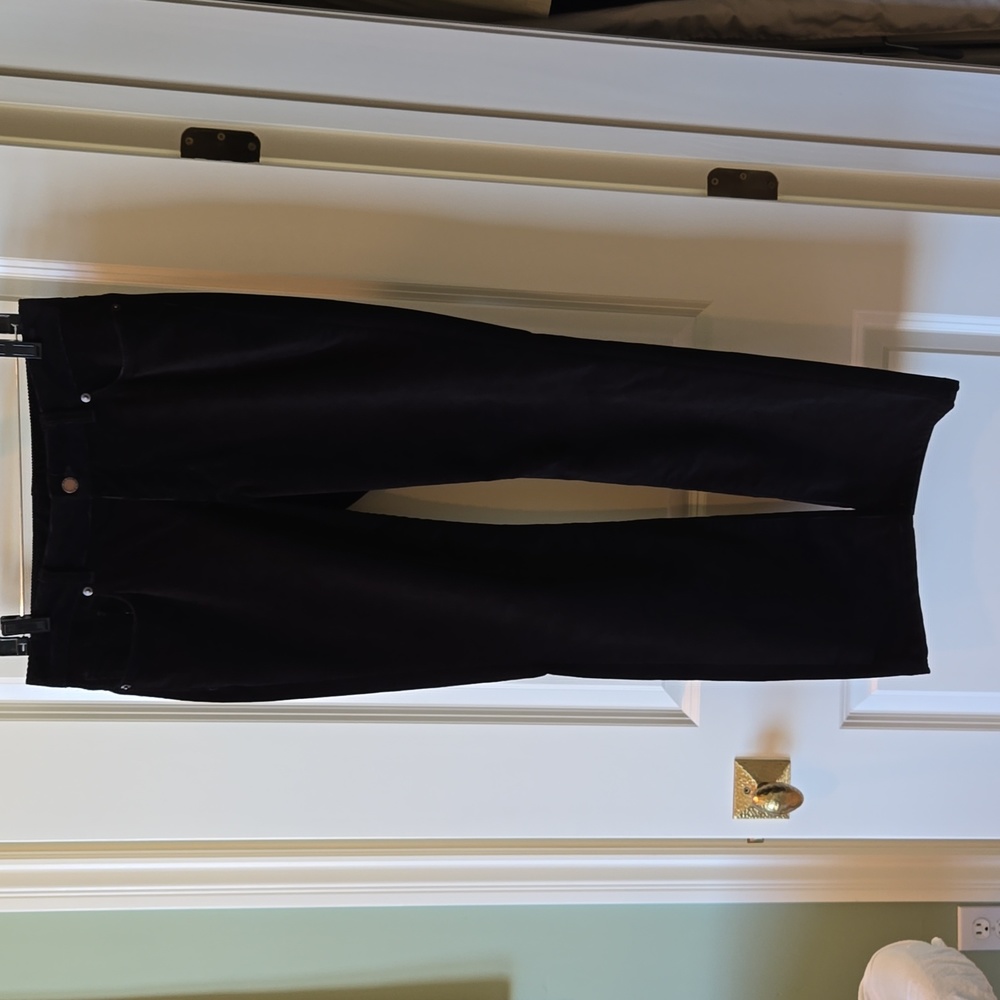 LL Bean black 5 pocket, straight leg never worn corduroys. Size 8 pet, favorite